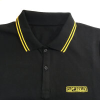 Capt. Berlin Polo-Shirt Black + Stripes Yellow