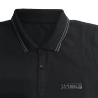 Capt. Berlin Polo-Shirt Black + Stripes Grey