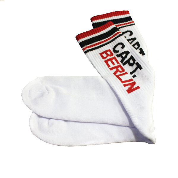 Capt. Berlin Crew Cut Socks White Black Red