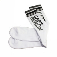 Capt. Berlin Crew Cut Socks White Black Grey